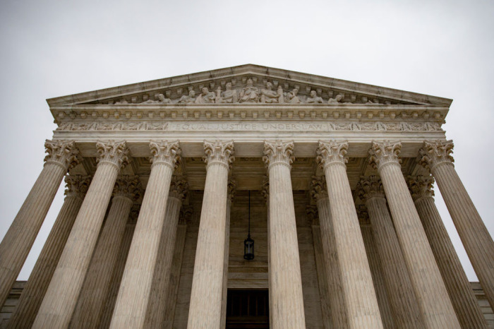 An overcast sky hangs above the U.S. Supreme Court on December 16, 2019, in Washington, D.C.