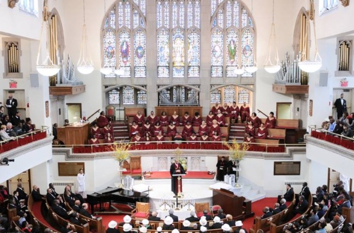 Abyssinian Baptist Church of Harlem, New York, a historically African American congregation whose history goes back to the early 19th century.