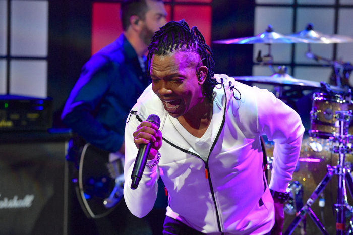 Michael Tait of Newsboys performs during the filming of 'Candace' on Sept. 13, 2021, in Nashville, Tennessee.