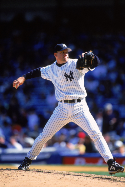 Pitcher Jason Grimsley #38 of the New York Yankees winds up for the pitch during the game against the Toronto Blue Jays at Yankee Stadium in the Bronx, New York.
