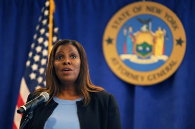 New York Attorney General Letitia James speaks during a press conference at the office of the Attorney General on July 13, 2022 in New York City. NY AG James announced today that her office has reached a settlement of 0,000 for more than a dozen current and former employees of the Sweet and Vicious, a bar in Manhattan, after a 16-month investigation into allegations of sexual harassment, discrimination and wage theft at the establishment.