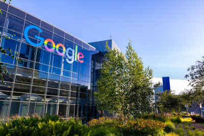Google office building in the company's campus in Silicon Valley, California.