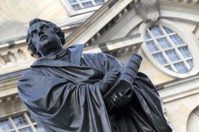 Martin Luther statue in Dresden, Germany.