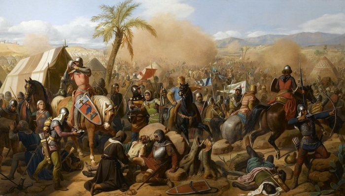 A 19th century depiction of the 1099 battle of Ascalon, a major victory for Christian forces in the First Crusade.