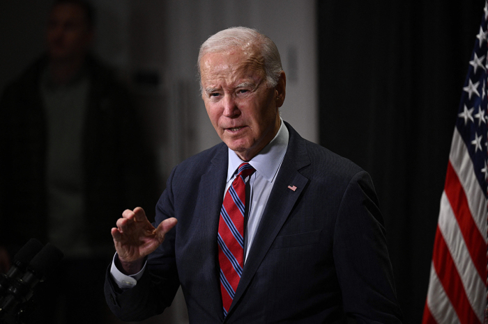 Joe Biden speaks about the release of hostages from Gaza, in Nantucket, Massachusetts, on November 24, 2023. Hamas on Friday freed a first batch of hostages seized in the deadliest attack in Israel's history under a deal that saw a temporary truce take hold in war-ravaged Gaza. Thirteen Israeli hostages captured during Palestinian terrorists' cross-border raids were back in Israeli territory where they would undergo medical checks before being reunited with their families, the IDF said.