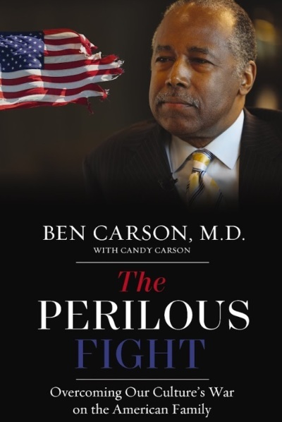 The front cover of Dr. Ben Carson's book 'The Perilous Fight,' officially released on May 14, 2024.