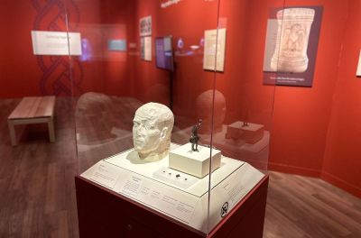 Artifacts that are part of the Megiddo Mosaic exhibit at the Museum of the Bible in Washington, D.C., on Sept. 15, 2024.