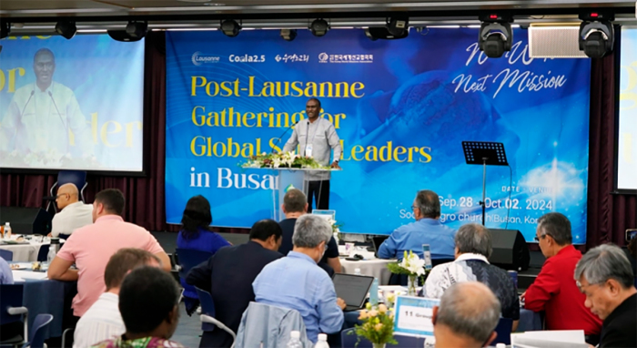 Steven Mbogo from African Enterprise speaks at COALA 2.5 in Busan, South Korea. It marked the first time that an African mission leader participated in a COALA gathering.