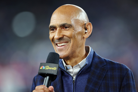 Commentator and former NFL Head Coach Tony Dungy looks on prior to the game between the New York Giants and the Cincinnati Bengals and the New York Giants at MetLife Stadium on Oct. 13, 2024, in East Rutherford, New Jersey.