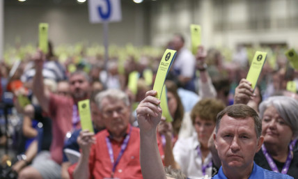 Who are the declared nominees for SBC president? 