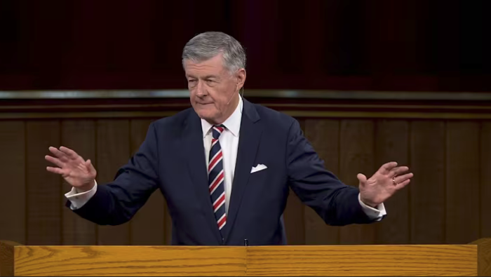 Pastor Steve Lawson in a screenshot from an appearance at Grace Community Church in Aug 2022.