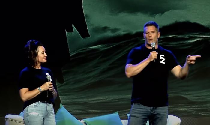 Dallas and Amanda Jenkins appear at ChosenCon in Orlando, Florida, on Sept. 20, 2024.